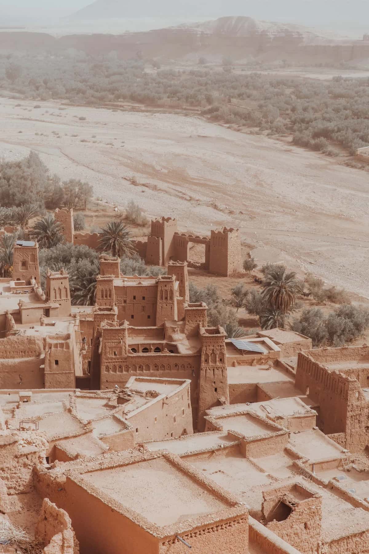 Vue aérienne du ksar d'Ait Ben Haddou, Maroc